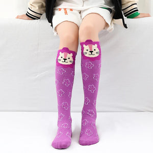 Colorful Embroidered Knee High Socks for Girls