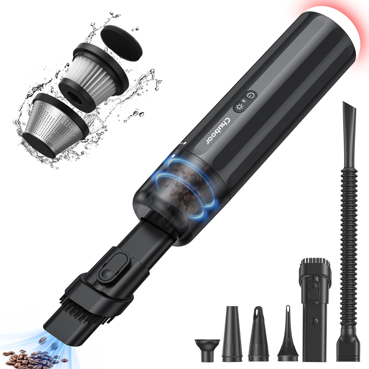 Chuboor Car Vacuum Cleaner 13000Pa Powerful Wireless Cleaner Strong Suction Handheld Car Cleaning Portable Home Appliance