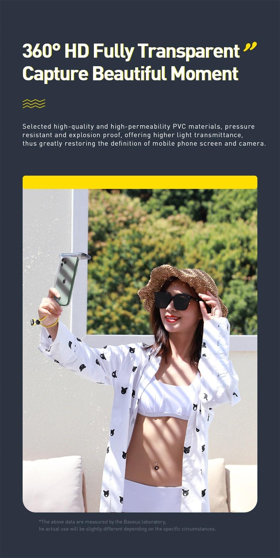 Unique Soft Waterproof Phone Case 7.2inch IPX8 Waterproof Phone Bag For iPhone 13  Waterproof Pouch Diving Surfing Phone Bag Case Cover Adjustable Rope Phone Case