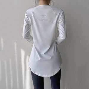 Long Sleeve Yoga Shirts for Women Breathable Stretchy Workout Tops