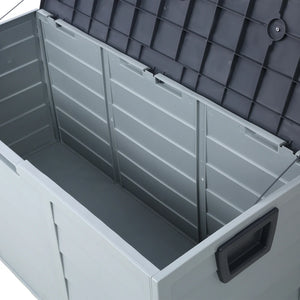All Weather UV Resin 75 Gallon Outdoor Deck Box with Wheel Patio Backyard Storage Bin for Cushions Garden Tools Pool Toys