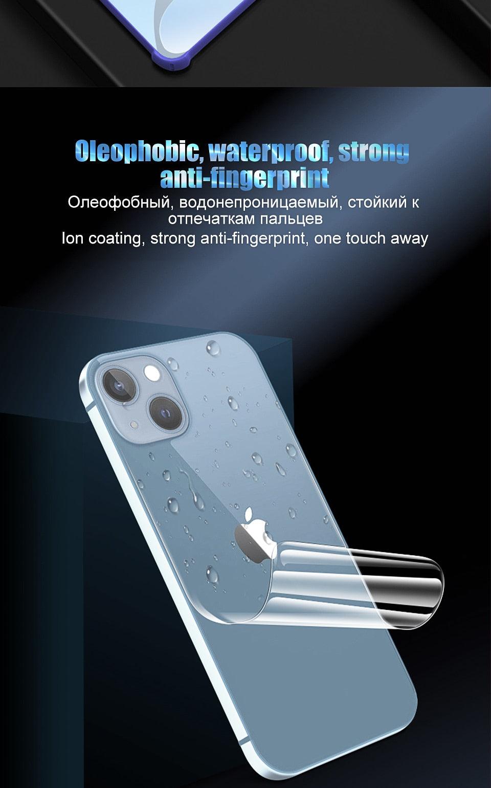 Full Cover Back Film For iPhone 14 13 11 12 Pro MAX Mini Screen Protector XR X XS Max 7 8 6S Plus SE Accessories Full Screen Protector Explosion-Proof Back Film