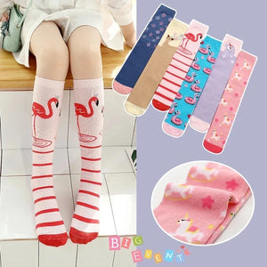 Colorful Embroidered Knee High Socks for Girls