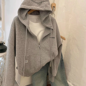 Chic Letter Embroidery Hoodie