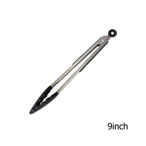 LMETJMA Silicone Kitchen Tongs 9" 12" Non-Stick BPA-Free Locking BBQ Grilling Tongs