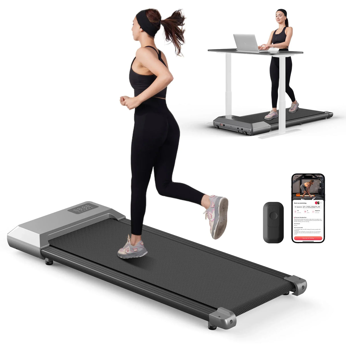 300lbs Home Treadmill: 2.5HP 2-in-1 Walking Pad & Running Machine
