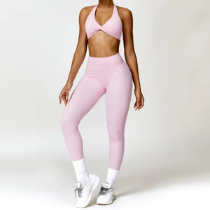 2-Piece Yoga Set Push Up Bra High Waisted Leggings