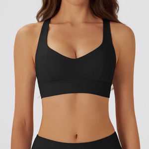 High-Support Push-Up Halter Yoga Bra Top
