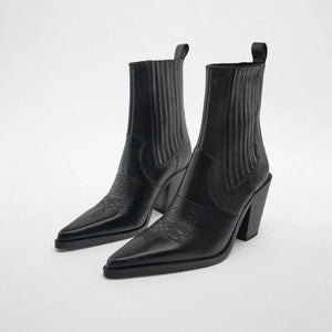 Timeless Appeal: Genuine Leather Ankle Booties