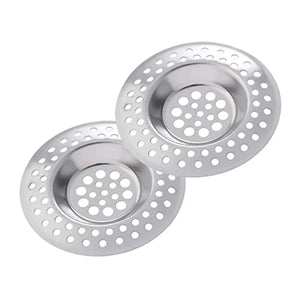2Pcs Stainless Steel Sink Strainer Hair Catcher Drain Filter 7.5cm