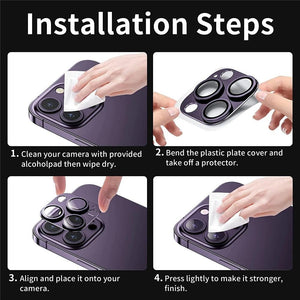 Camera Lens Metal Protector Glass For iPhone 14 13 Pro Max 13 Mini Back Lens Cap On iPhone 14 Plus Full Cover Protective Cases Metal Camera Cover with Tempered Glass Screen Protector