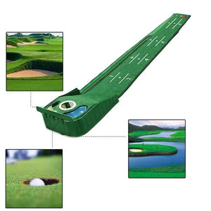 Home Golf Practice Set  Putting Mat  Ball Return  Green Carpet