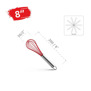 VIMACO® Stainless Steel Balloon Whisk Set 8" 10" 12" Non-Stick Egg Beater