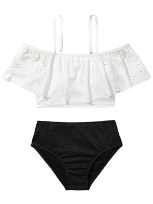 Kids' Swimwear Two Piece  Ruffle  Colorful