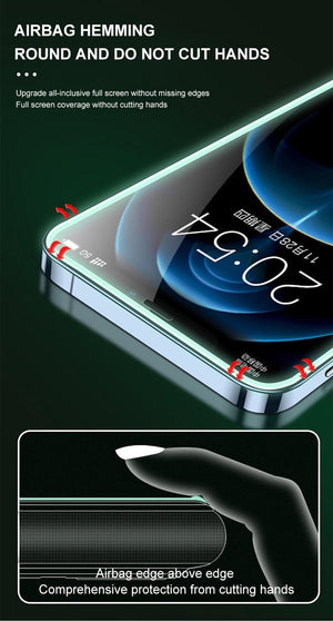 2Pcs Luminous Protective Glass For iPhone 14 13 12 11 Pro Max X XR XS Screen Protector For 7 8 6 Plus SE3 Glowing Tempered Glass  Luminous Glowing Tempered Glass Screen Protector for iPhone