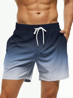 Men's Gradient Color Block Swim Trunks