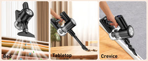 Cordless Vacuum Cleaner, 55Kpa/55Mins Vacuum Cleaners for Home, Anti-tangle Stick Vacuum with Self-Standing, Wall Mount Charging