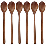 6-Piece Bamboo Wooden Spoon Set 9" Natural Wood Cooking & Mixing