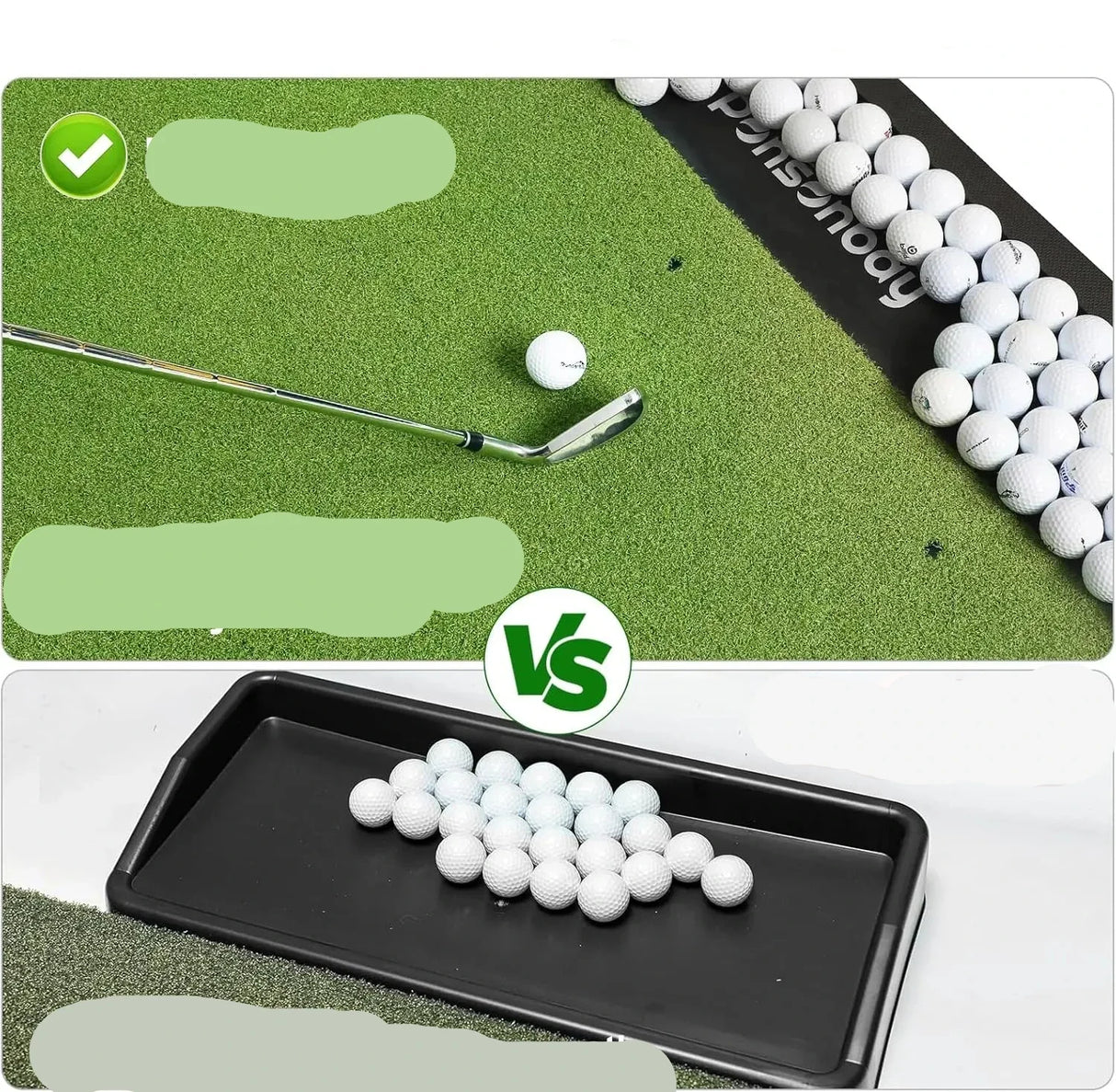 5x4ft Thick Golf Practice Mat with Ball Tray & Tees
