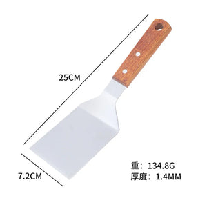 Stainless Steel Wooden Handle Cooking Spatula Frying Shovel Kitchen Tool