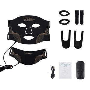 Face Neck Silicone LED Mask 7 Colors LED Light Photon Red Light Therapy Flexible Soft Mask Skin Tighten Repair Skin Facial Mask