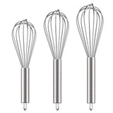 Stainless Steel Whisk Set - 3 Pack (8/10/12 Inch) Balloon Egg Beaters