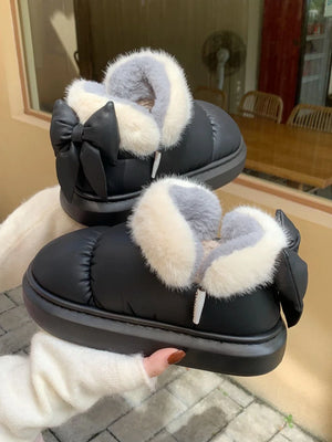 Women's Snow Boots  Bow Knot  Plush Lined