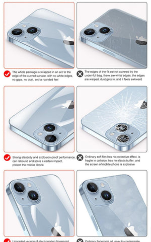 Full Cover Back Film For iPhone 14 13 11 12 Pro MAX Mini Screen Protector XR X XS Max 7 8 6S Plus SE Accessories Full Screen Protector Explosion-Proof Back Film