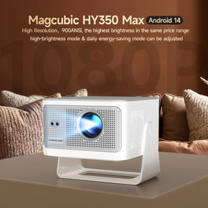 Magcubic HY350Max 900ANSI Android 14 Projector Auto Focus Projector Support 8K Native 1080P Wifi6 BT5.4 16G Allwinner H726 Portable Projector