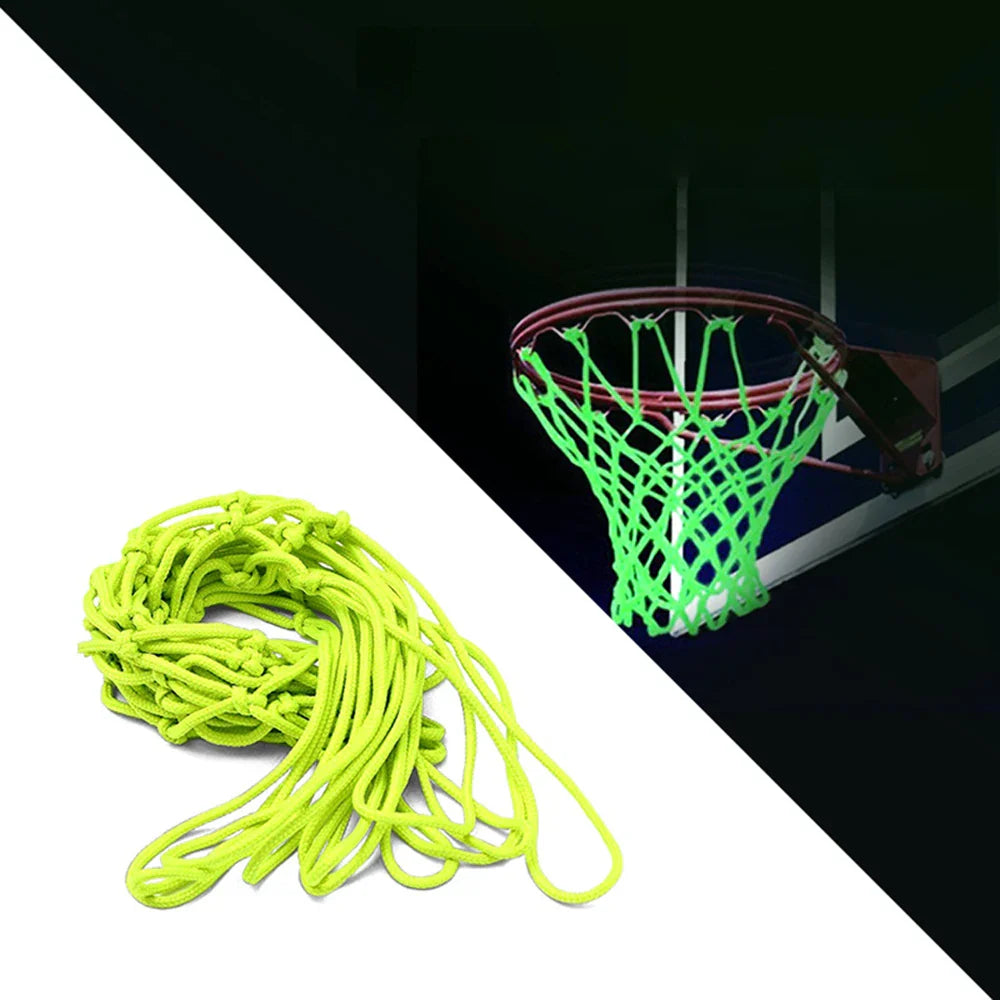 Glowing Basketball Net Solar-Powered, 12 Loops Standard Size