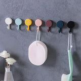 Strong Adhesive Wall Hooks, Seamless No-Punch Sticky Hooks, 5-Pack, Random Colors