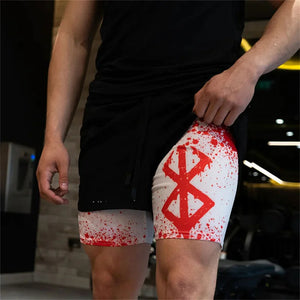Anime Inspired 2-in-1 Running Shorts for Men