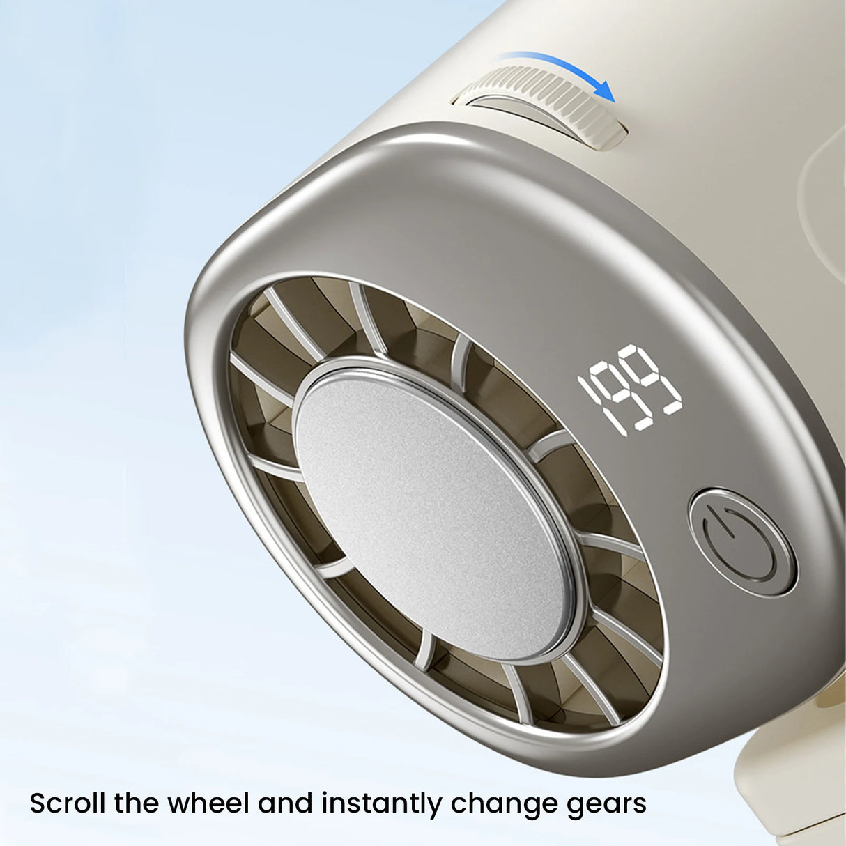Hands-Free Hanging Neck Fan USB Rechargeable Desk Fan with LED Display 199 Speeds Adjustable for Camping Outdoor