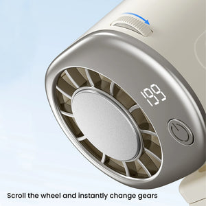 Hands-Free Hanging Neck Fan USB Rechargeable Desk Fan with LED Display 199 Speeds Adjustable for Camping Outdoor