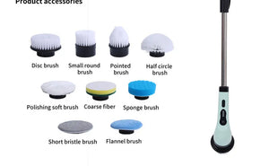 9 in 1Electric Spin Scrubber,Cordless Cleaning Brush Shower Scrubber – Adjustable Extension Handle Waterproof for Tub Tile Floor