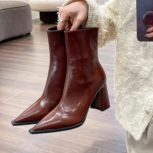 Designer Ankle Boots  Plush Lining  High Heel