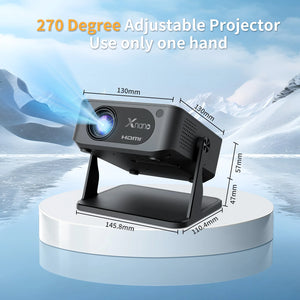 Mini Smart Projector with Native 720P Support 4K Decoding Dual WiFi 6 Wireless 5 Portable Cinema Projector for Home Theater