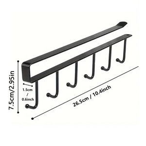 6 Hook Mug Holder Shelf Organizer Kitchen Cabinet Storage Hanger