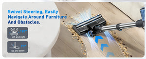 Cordless Vacuum Cleaner，55Kpa/45Mins/8 in 1 Powerful Suction,Self-Standing, 3 Suction Modes, Vacuum for Floor Carpet Pet Hair