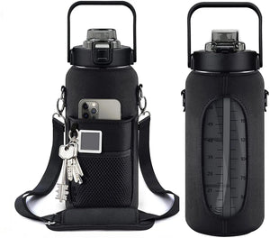Motivational  Leakproof Half Gallon Water Bottle with Straw