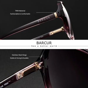 BARCUR Oversized Square Polarized Sunglasses for Women – Fashion Gradient Lens Summer Eyewear with UV400 Protection – Lightweight PC Comfortable Frame Trendy Street Style Shades for Summer Shopping Beach & Travel