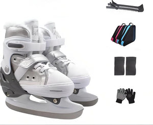 Adjustable Inline Skates with Ice Skating Shoe Design