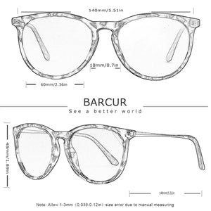 BARCUR Retro Circular Polarized Sunglasses for Women – Fashion Travel UV400 Protection TAC Lens – Durable Comfortable Plastic Titanium Frame Stylish Summer Eyewear – Trendy Mirror Lens Gift Box Included