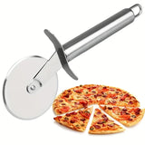 Stainless Steel Pizza Cutter Wheel and Server Tool