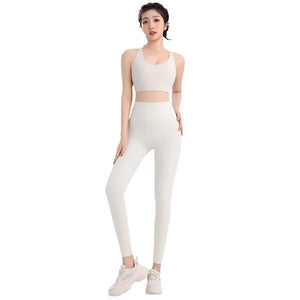 High Waisted Yoga Leggings & Crop Top