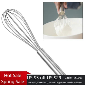 10-inch Stainless Steel Egg Beater Whisk Mixer Tool