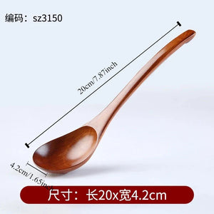 Wooden Long & Short Handle Soup Spoons Kitchen Utensils Cooking Ramen Noodles