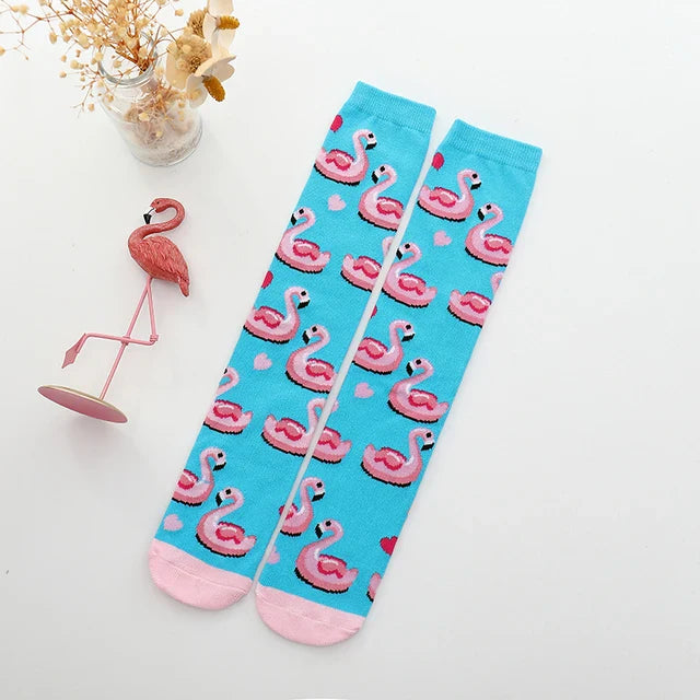Colorful Embroidered Knee High Socks for Girls