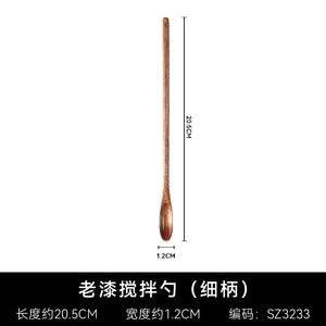 Wooden Coffee Stirring Spoon - Long Handle, Natural Material, Kitchen Accessories