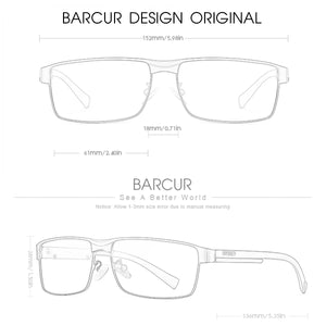 BARCUR Sunglasses Men’s Original Rectangle Fashionable Business Sunglasses – Polarized UV400 Protection for Driving Hiking Sports and Casual Wear – Trendy Fashion Shades Oculos De Sol with Anti-Reflective TAC Lenses